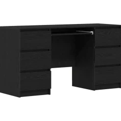 vidaXL Bureau Chêne noir 140 x 50 x 76 cm Bois d'ingénierie