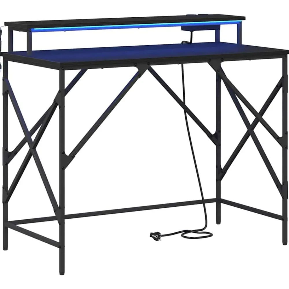 Meubles De Bureau-vidaXL Bureau Chêne noir 100 x 50 x 86,5 cm Bois d'ingénierie Chêne noir