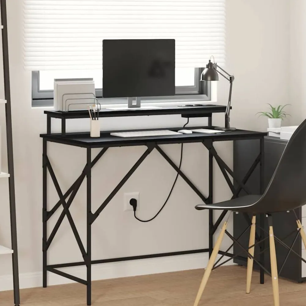Meubles De Bureau-vidaXL Bureau Chêne noir 100 x 50 x 86,5 cm Bois d'ingénierie Chêne noir