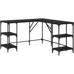 Meubles De Bureau-vidaXL Bureau Chêne noir 139 x 139 x 75 cm Bois d'ingénierie Chêne noir