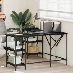 Meubles De Bureau-vidaXL Bureau Chêne noir 139 x 139 x 75 cm Bois d'ingénierie Ch&ecirc;ne noir