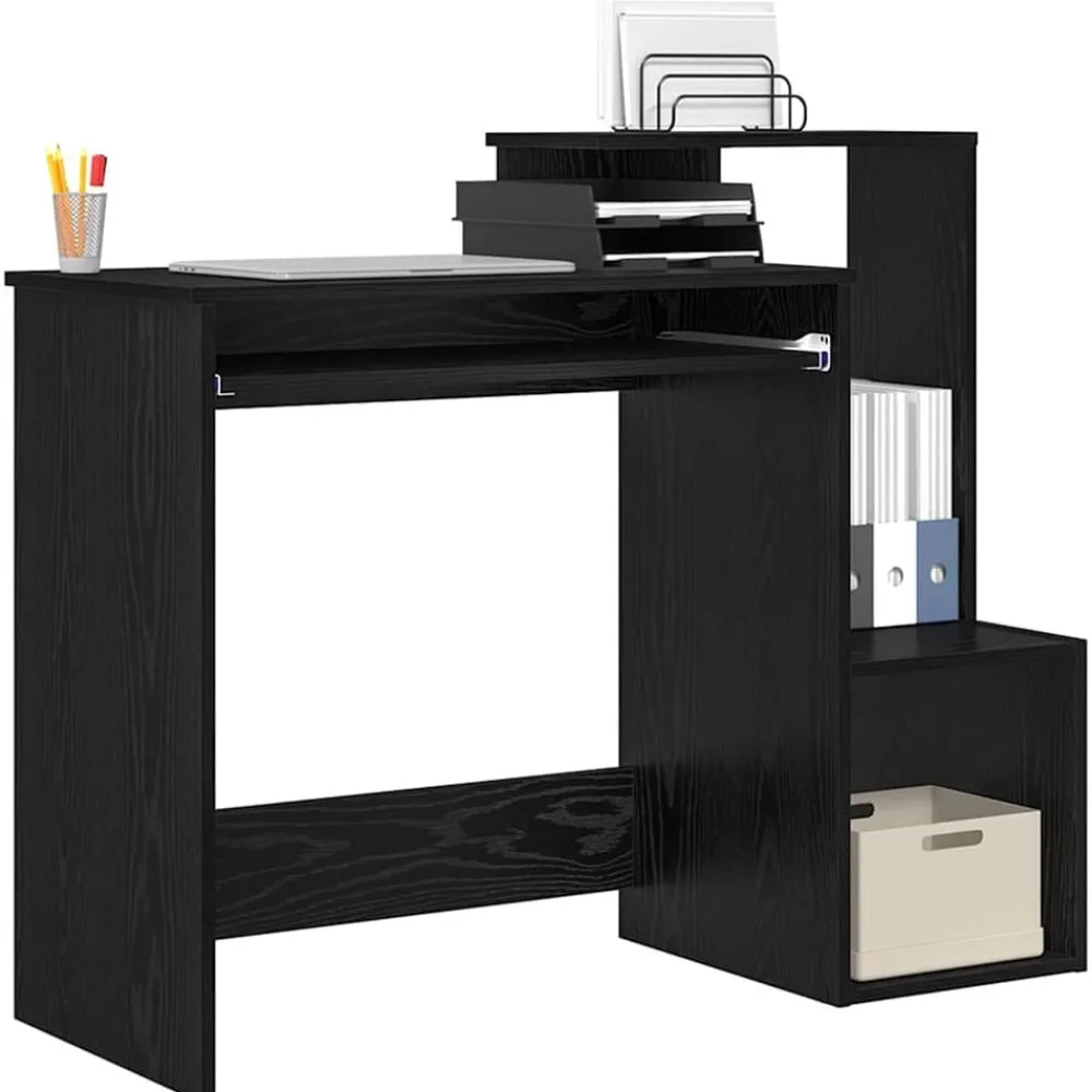 vidaXL Bureau Chêne noir 106 x 41 x 88.5 cm Bois d'ingénierie