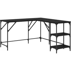 Meubles De Bureau-vidaXL Bureau Chêne noir 139 x 139 x 75 cm Bois d'ingénierie Ch&ecirc;ne noir