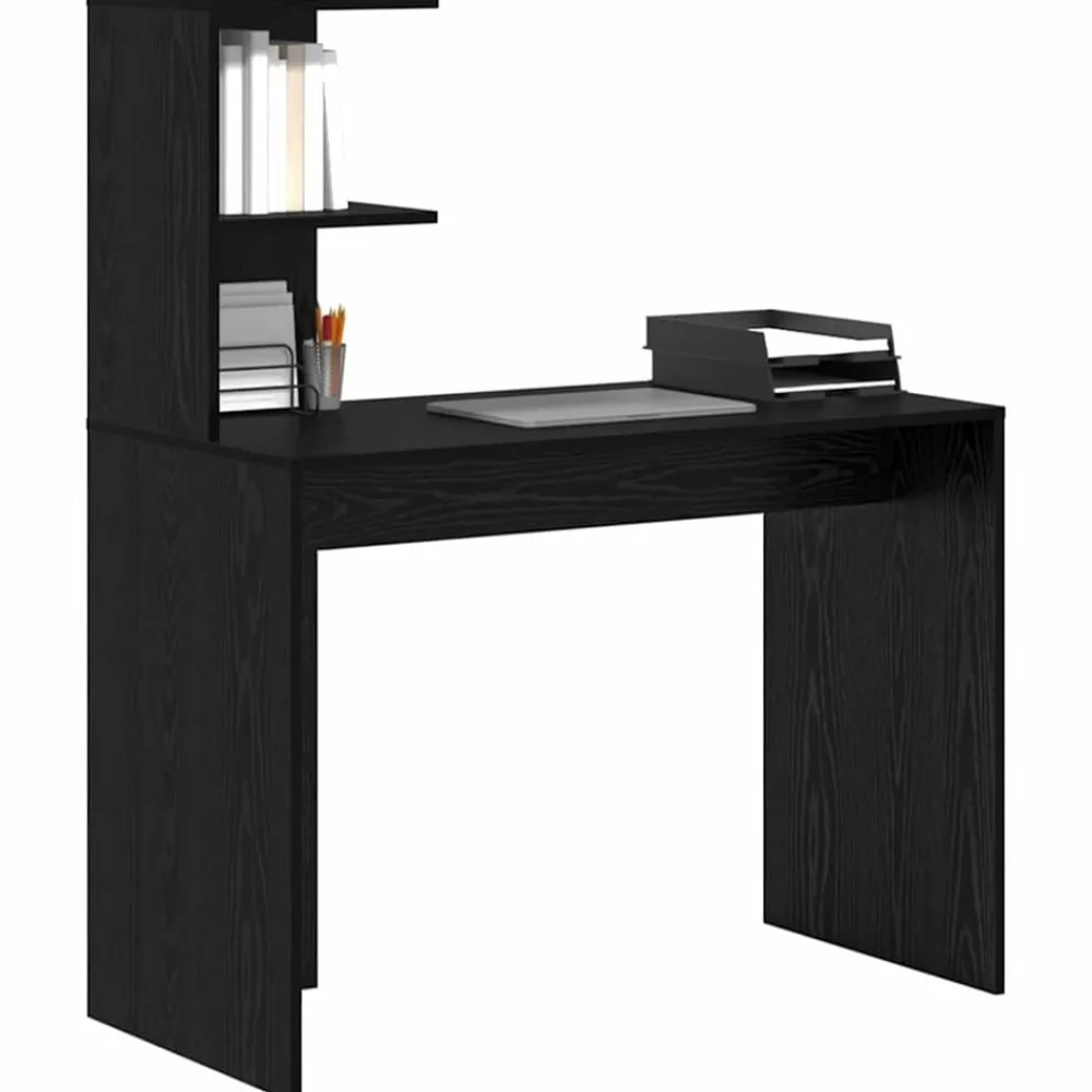 vidaXL Bureau Chêne noir 102 x 50 x 124 cm Bois d'ingénierie
