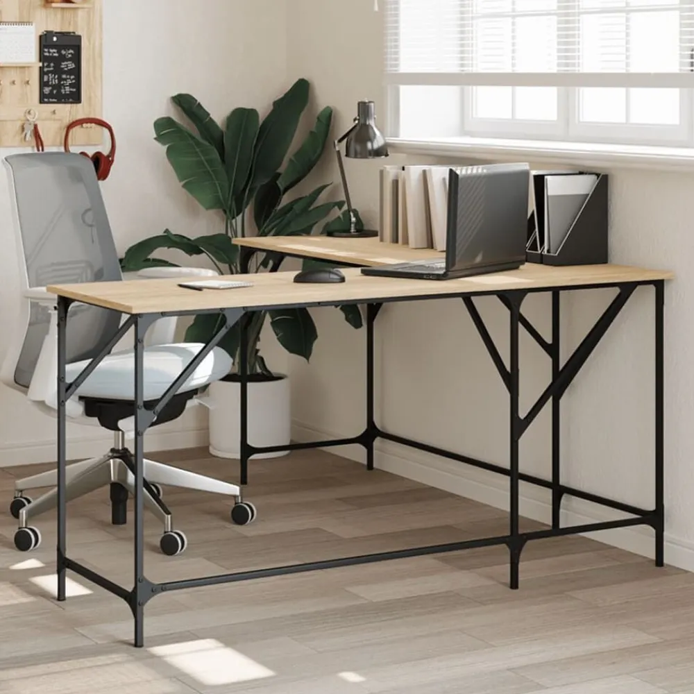 Meubles De Bureau-vidaXL Bureau chêne sonoma 149x149x75 cm bois d'ingénierie Chêne sonoma