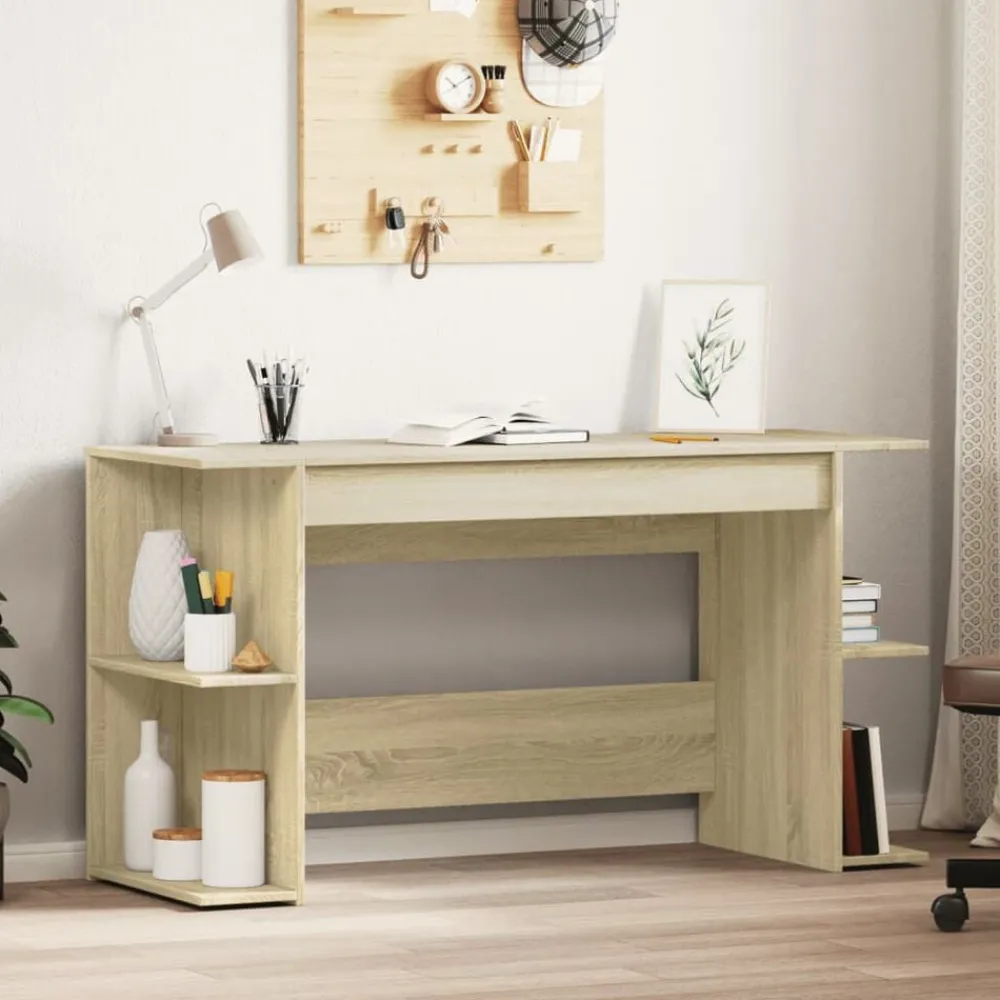 Meubles De Bureau-vidaXL Bureau chêne sonoma 140x50x75 cm bois d'ingénierie Chêne sonoma