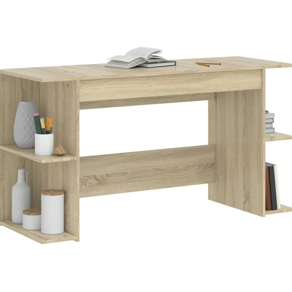 Meubles De Bureau-vidaXL Bureau chêne sonoma 140x50x75 cm bois d'ingénierie Chêne sonoma