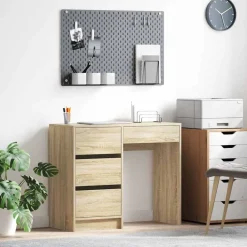 vidaXL Bureau Chêne Sonoma 90 x 37,5 x 75 cm Bois d'ingénierie