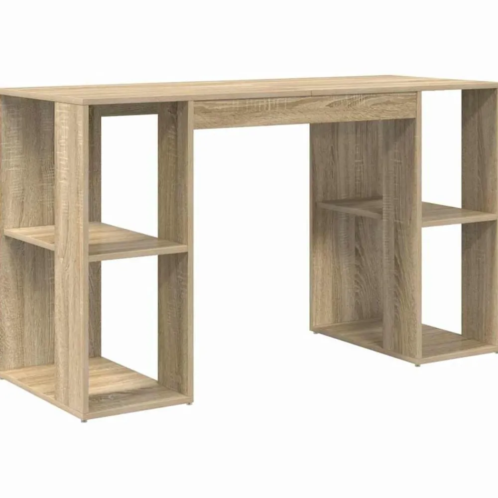 vidaXL Bureau Chêne Sonoma 130 x 50.5 x 75 cm Bois d'ingénierie