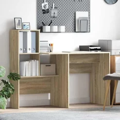 vidaXL Bureau Chêne Sonoma 131,5 x 50 x 106,5 cm Bois d'ingénierie