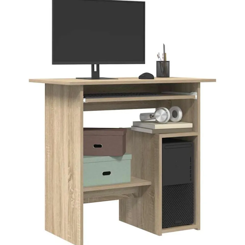 Meubles De Bureau-vidaXL Bureau Chêne sonoma 80x45x74 cm Bois d’ingénierie Chêne sonoma