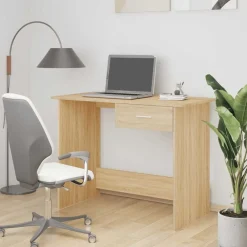 Meubles De Bureau-vidaXL Bureau Chêne sonoma 100x50x76 cm Bois d’ingénierie Ch&ecirc;ne sonoma