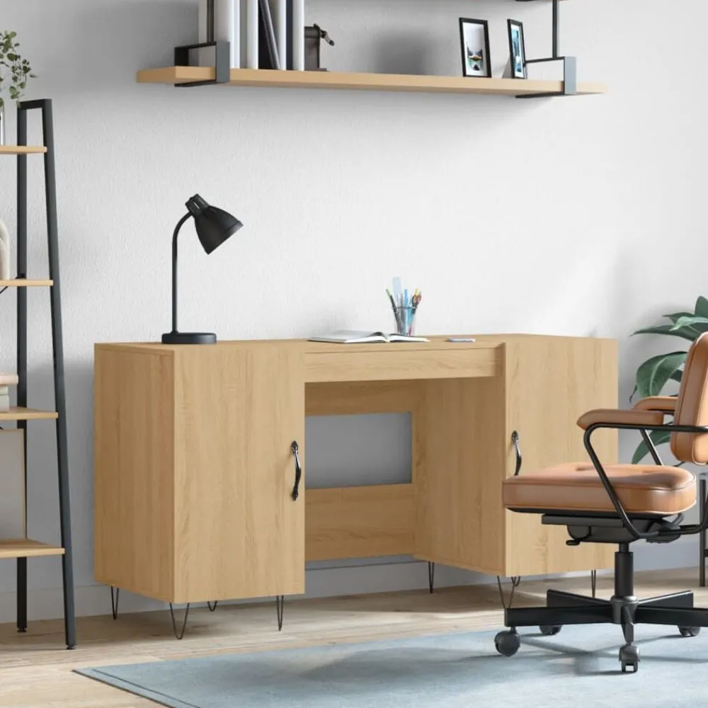 vidaXL Bureau chêne sonoma 140x50x75 cm bois d'ingénierie
