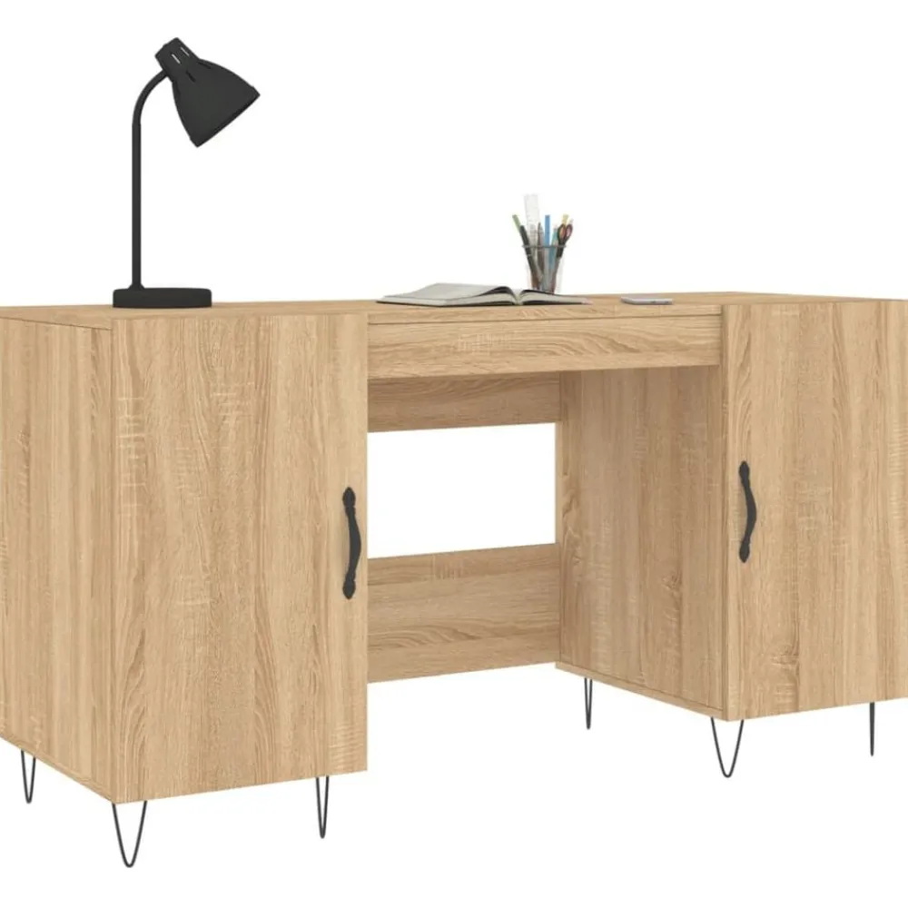 vidaXL Bureau chêne sonoma 140x50x75 cm bois d'ingénierie