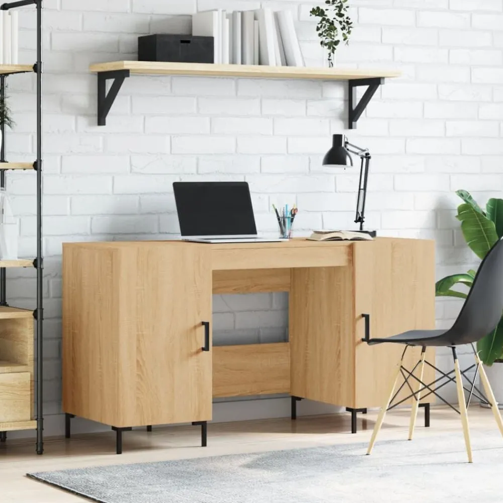 Meubles De Bureau-vidaXL Bureau chêne sonoma 140x50x75 cm bois d'ingénierie Chêne sonoma