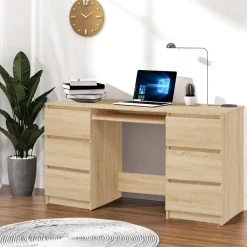 vidaXL Bureau Chêne sonoma 140x50x77 cm Bois d'ingénierie
