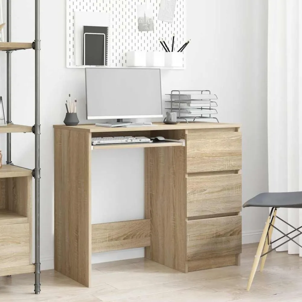 Meubles De Bureau-vidaXL Bureau Chêne sonoma 90x45x76 cm Bois d’ingénierie Chêne sonoma