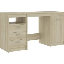 Meubles De Bureau-vidaXL Bureau Chêne sonoma 140x50x76 cm Bois d’ingénierie Chêne sonoma