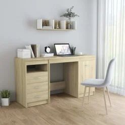 Meubles De Bureau-vidaXL Bureau Chêne sonoma 140x50x76 cm Bois d’ingénierie Ch&ecirc;ne sonoma