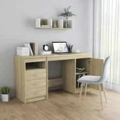 Meubles De Bureau-vidaXL Bureau Chêne sonoma 140x50x76 cm Bois d’ingénierie Chêne sonoma