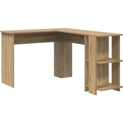 Meubles De Bureau-vidaXL Bureau d'angle avec étagère Chêne artisanal 140 x 113,5 x 75 cm ch&ecirc;ne artisanal