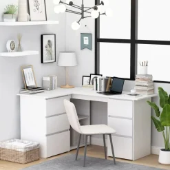 vidaXL Bureau d'angle 145x100x76 cm Bois d'ingénierie