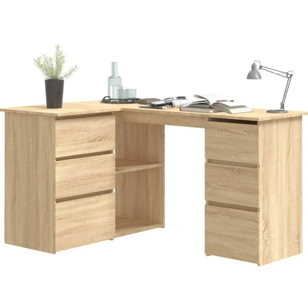 Meubles De Bureau-vidaXL Bureau d'angle Chêne sonoma 145x100x76 cm Bois d'ingénierie Chêne sonoma