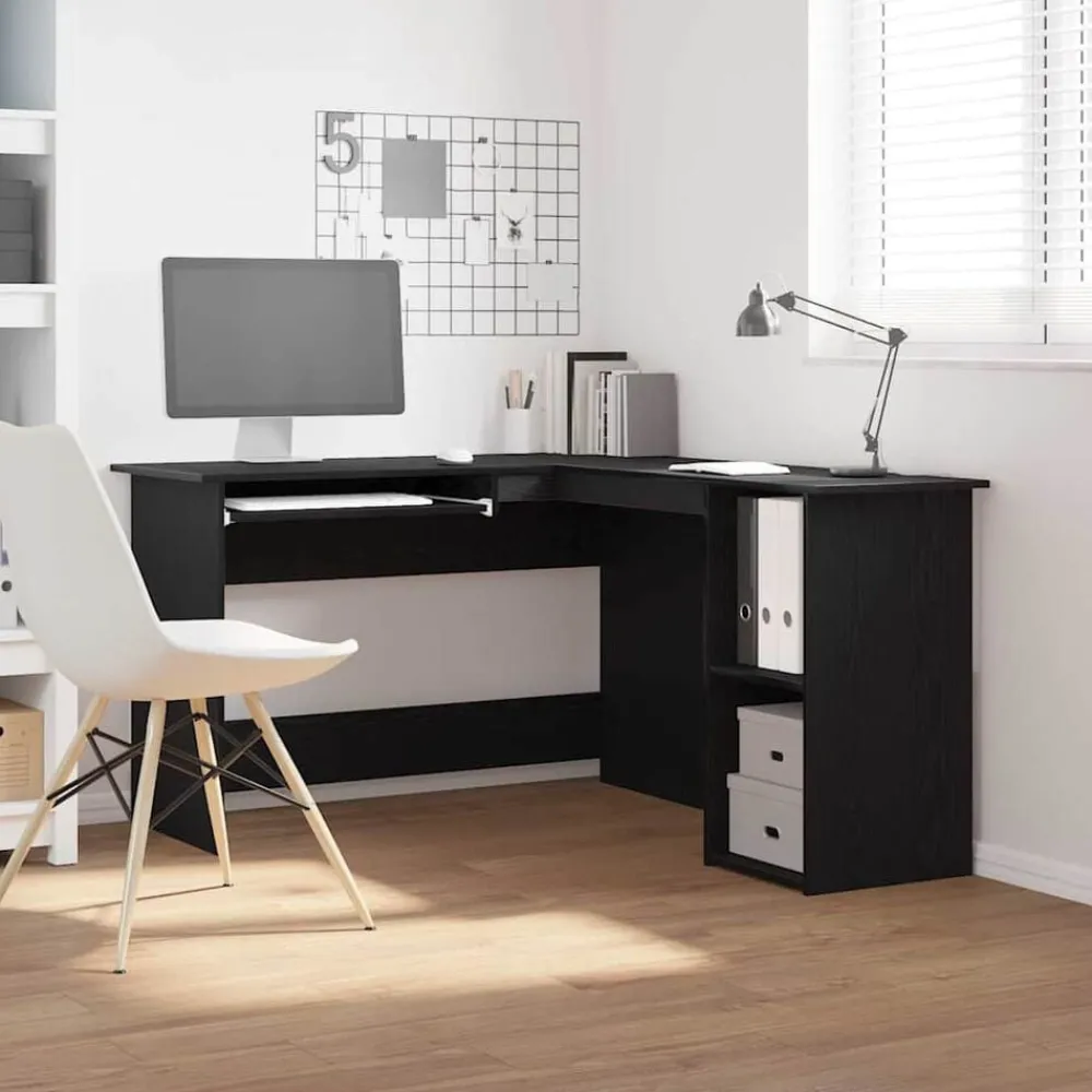 Meubles De Bureau-vidaXL Bureau d'angle Chêne noir 120 x 140 x 75 cm Bois d'ingénierie Chêne noir