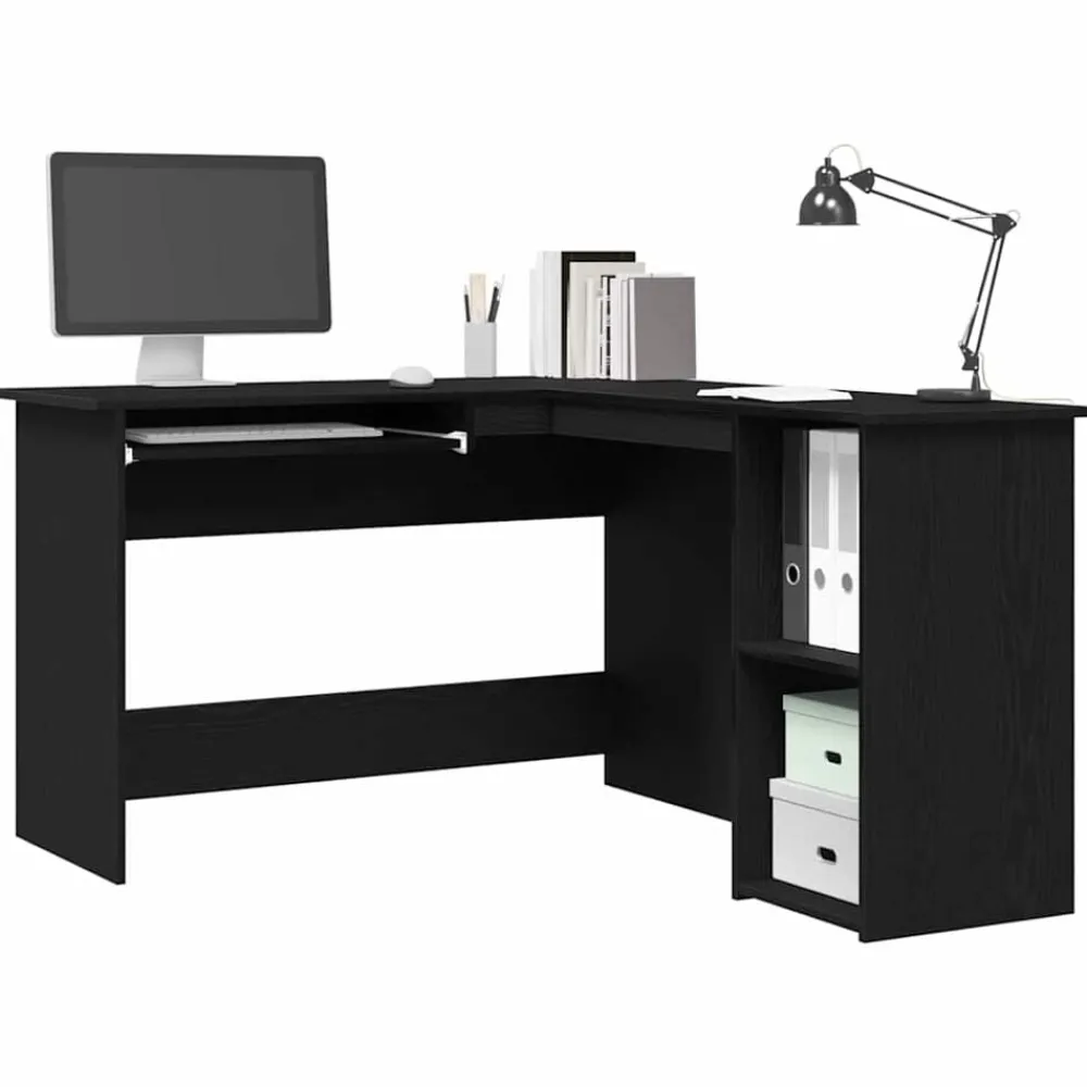 Meubles De Bureau-vidaXL Bureau d'angle Chêne noir 120 x 140 x 75 cm Bois d'ingénierie Chêne noir