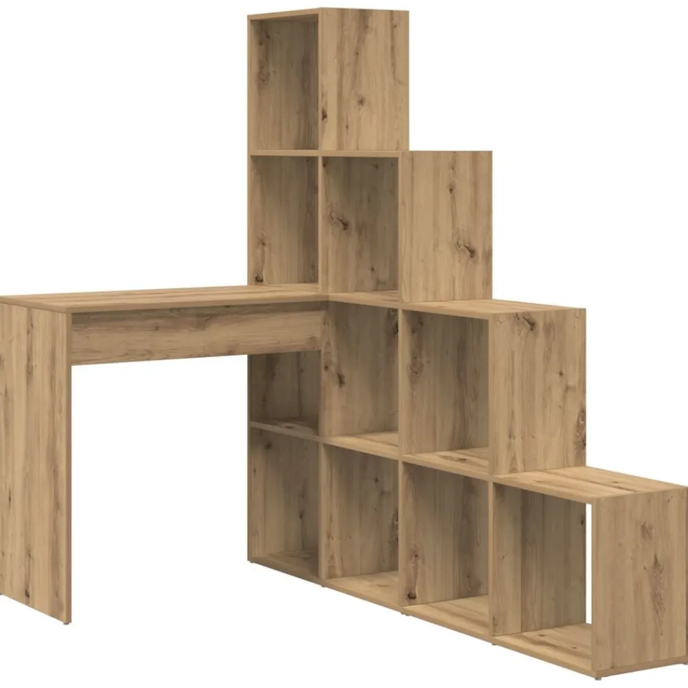 vidaXL Bureau d'angle Chêne artisanal 101,5 x 149,5 x 149,5 cm