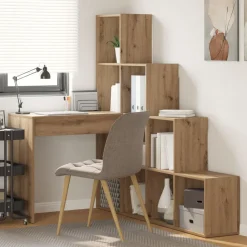 vidaXL Bureau d'angle Chêne artisanal 101,5 x 149,5 x 149,5 cm
