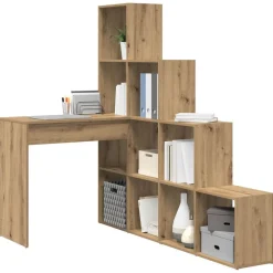 vidaXL Bureau d'angle Chêne artisanal 101,5 x 149,5 x 149,5 cm