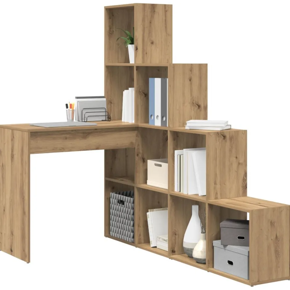 vidaXL Bureau d'angle Chêne artisanal 101,5 x 149,5 x 149,5 cm