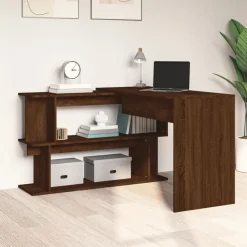 vidaXL Bureau d'angle Chêne marron 200x50x76 cm Bois d'ingénierie