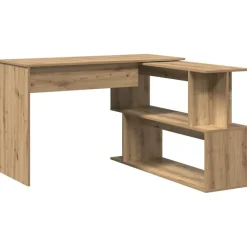 vidaXL Bureau d'angle chêne artisanal 200,5x50x76 cm bois d'ingénierie