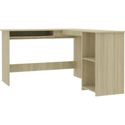 Meubles De Bureau-vidaXL Bureau d'angle en forme de L Chêne sonoma Bois d'ingénierie Chêne sonoma