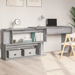 Meubles De Bureau-vidaXL Bureau d'angle 200x50x76 cm Bois d'ingénierie Sonoma gris