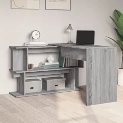 Meubles De Bureau-vidaXL Bureau d'angle 200x50x76 cm Bois d'ingénierie Sonoma gris