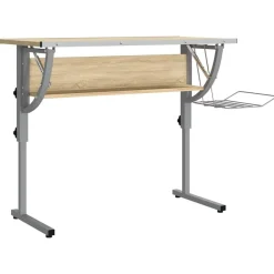 vidaXL Bureau d'artisanat chêne sonoma et gris 110x53x(58-87) cm