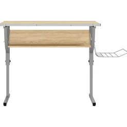 vidaXL Bureau d'artisanat chêne sonoma et gris 110x53x(58-87) cm