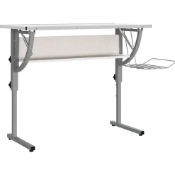 vidaXL Bureau d'artisanat et gris 110x53x(58-87) cm