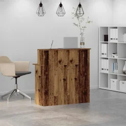 vidaXL Bureau de réception 100x50x103,5cm bois d'ingénierie
