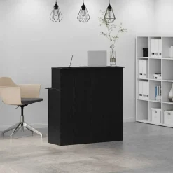 Meubles De Bureau-vidaXL Bureau de réception 100x50x103,5 cm bois d'ingénierie Noir