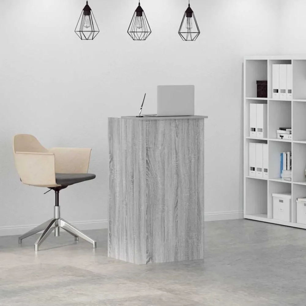 Meubles De Bureau-vidaXL Bureau de réception 55x50x103,5 cm bois ingénierie Sonoma gris