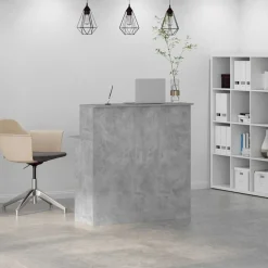 Meubles De Bureau-vidaXL Bureau de réception 100x50x103,5cm bois d'ingénierie Gris béton