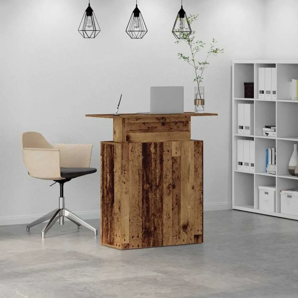 Meubles De Bureau-vidaXL Bureau de réception 100x40x104 cm bois d'ingénierie Vieux bois