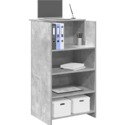 Meubles De Bureau-vidaXL Bureau de réception 55x50x103,5 cm bois d'ingénierie Gris béton