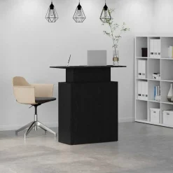 Meubles De Bureau-vidaXL Bureau de réception 100x40x104 cm Bois d'ingénierie Noir