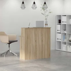 vidaXL Bureau de réception Chêne Sonoma 100x50x103,5 cm Bois d'ingénierie