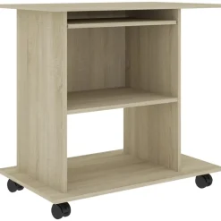 vidaXL Bureau d'ordinateur Chêne sonoma 80x50x75 cm Bois d'ingénierie
